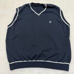 Grand Slam Men's V-Neck Sweater Vest - Navy with White Trim